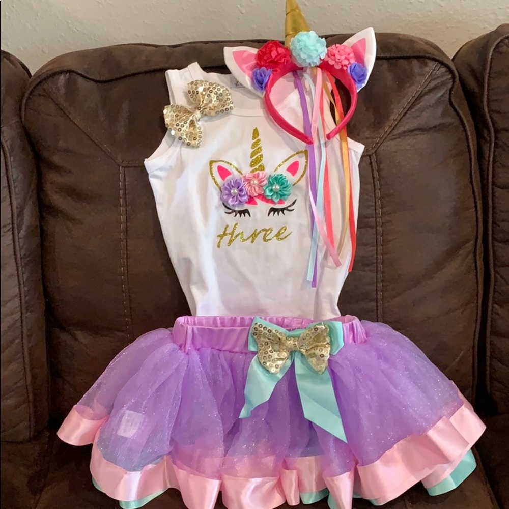 Unicorn Birthday Outfit 3 Year Old